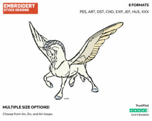 Pegasus - Disney's Mickey Mouse & Friends in Fantasia - Embroidery Design in 3 sizes & 8 formats