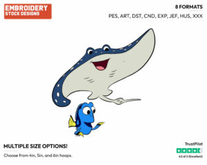 Mr. Ray, Dory - Disney's Finding Dory - Embroidery Design in 3 sizes & 8 formats