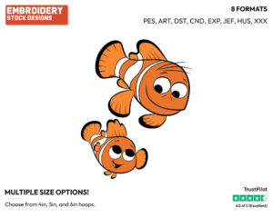 Nemo, Marlin - Disney's Finding Dory - Embroidery Design in 3 sizes & 8 formats