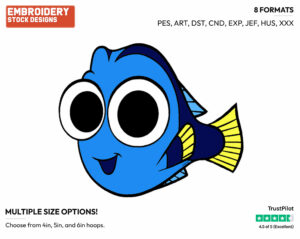 Baby Dory - Disney's Finding Dory - Embroidery Design in 3 sizes & 8 formats