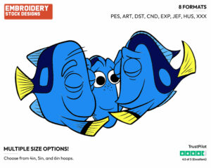 Dory, Parents - Disney's Finding Dory - Embroidery Design in 3 sizes & 8 formats
