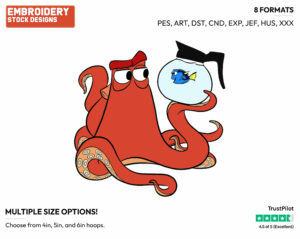 Hank, Dory - Disney's Finding Dory - Embroidery Design in 3 sizes & 8 formats