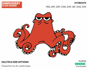 Hank The Septopus - Disney's Finding Dory - Embroidery Design in 3 sizes & 8 formats