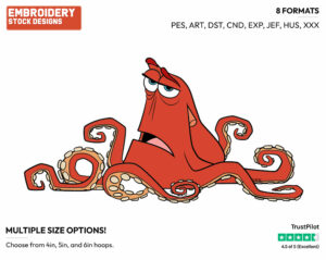 Hank - Disney's Finding Dory - Embroidery Design in 3 sizes & 8 formats