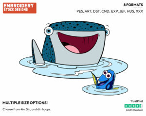 Destiny, Dory - Disney's Finding Dory - Embroidery Design in 3 sizes & 8 formats