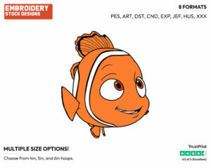 Nemo - Disney's Finding Nemo - Embroidery Design in 3 sizes & 8 formats