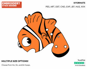 Nemo - Disney's Finding Nemo - Embroidery Design in 3 sizes & 8 formats