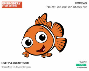 Nemo - Disney's Finding Nemo - Embroidery Design in 3 sizes & 8 formats