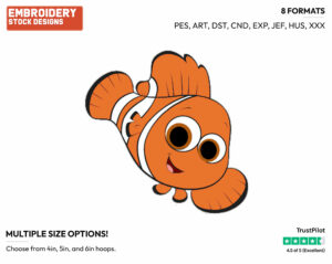 Nemo - Disney's Finding Nemo - Embroidery Design in 3 sizes & 8 formats