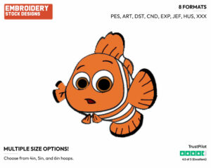 Nemo - Disney's Finding Nemo - Embroidery Design in 3 sizes & 8 formats