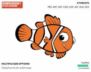 Nemo - Disney's Finding Nemo - Embroidery Design in 3 sizes & 8 formats