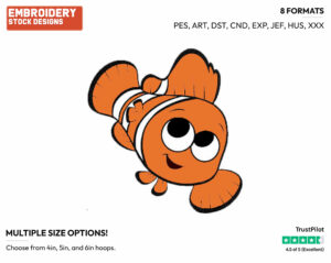 Nemo - Disney's Finding Nemo - Embroidery Design in 3 sizes & 8 formats