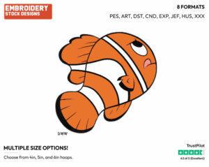 Nemo - Disney's Finding Nemo - Embroidery Design in 3 sizes & 8 formats