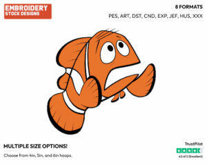 Marlin - Disney's Finding Nemo - Embroidery Design in 3 sizes & 8 formats