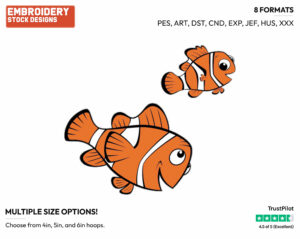 Marlin, Nemo - Disney's Finding Nemo - Embroidery Design in 3 sizes & 8 formats