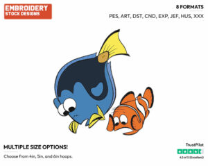 Marlin, Dory - Disney's Finding Nemo - Embroidery Design in 3 sizes & 8 formats