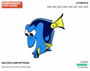 Dory - Disney's Finding Nemo - Embroidery Design in 3 sizes & 8 formats
