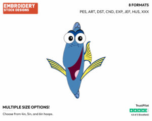 Dory - Disney's Finding Nemo - Embroidery Design in 3 sizes & 8 formats