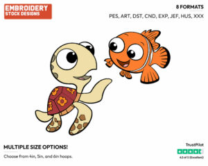 Nemo, Squirt - Disney's Finding Nemo - Embroidery Design in 3 sizes & 8 formats