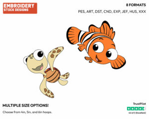 Nemo, Squirt - Disney's Finding Nemo - Embroidery Design in 3 sizes & 8 formats