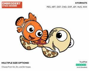 Nemo, Squirt - Disney's Finding Nemo - Embroidery Design in 3 sizes & 8 formats
