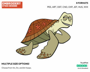 Crush - Disney's Finding Nemo - Embroidery Design in 3 sizes & 8 formats