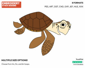 Crush - Disney's Finding Nemo - Embroidery Design in 3 sizes & 8 formats