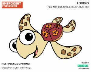 Squirt - Disney's Finding Nemo - Embroidery Design in 3 sizes & 8 formats