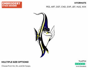 Gill - Disney's Finding Nemo - Embroidery Design in 3 sizes & 8 formats