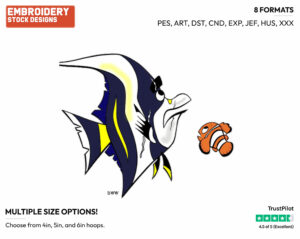 Gill, Nemo - Disney's Finding Nemo - Embroidery Design in 3 sizes & 8 formats