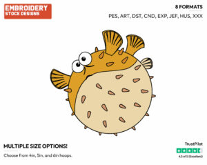 Bloat - Disney's Finding Nemo - Embroidery Design in 3 sizes & 8 formats