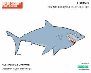 Bruce - Disney's Finding Nemo - Embroidery Design in 3 sizes & 8 formats