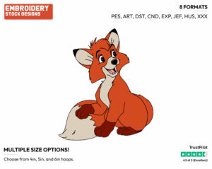 Tod - Disney's The Fox and the Hound - Embroidery Design in 3 sizes & 8 formats
