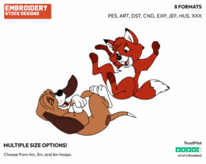 Tod, Copper - Disney's The Fox and the Hound - Embroidery Design in 3 sizes & 8 formats