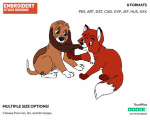 Tod, Copper - Disney's The Fox and the Hound - Embroidery Design in 3 sizes & 8 formats
