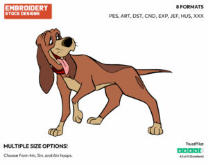 Adult Copper - Disney's The Fox and the Hound - Embroidery Design in 3 sizes & 8 formats