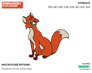 Tod - Disney's The Fox and the Hound - Embroidery Design in 3 sizes & 8 formats