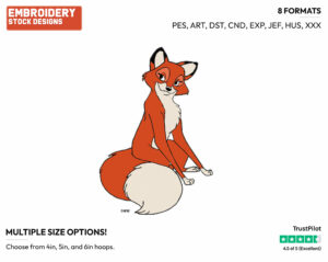Vixey - Disney's The Fox and the Hound - Embroidery Design in 3 sizes & 8 formats
