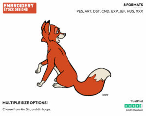 Vixey - Disney's The Fox and the Hound - Embroidery Design in 3 sizes & 8 formats