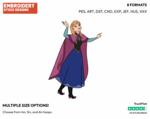 Anna Looking Up - Disney's Frozen - Embroidery Design in 3 sizes & 8 formats