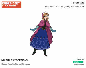 Anna - Disney's Frozen - Embroidery Design in 3 sizes & 8 formats
