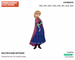 Anna Posing - Disney's Frozen - Embroidery Design in 3 sizes & 8 formats