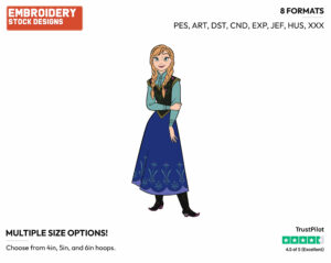 Anna Posing - Disney's Frozen - Embroidery Design in 3 sizes & 8 formats