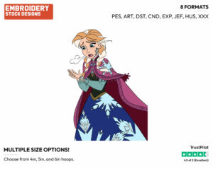 Anna Turning To Ice - Disney's Frozen - Embroidery Design in 3 sizes & 8 formats