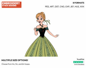 Happy Anna - Disney's Frozen - Embroidery Design in 3 sizes & 8 formats