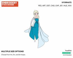 Elsa Looking Up - Disney's Frozen - Embroidery Design in 3 sizes & 8 formats