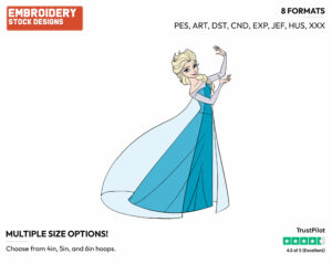 Elsa - Disney's Frozen - Embroidery Design in 3 sizes & 8 formats