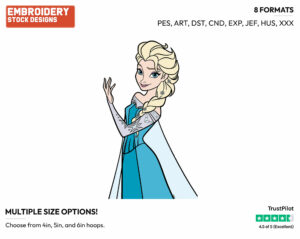 Elsa - Disney's Frozen - Embroidery Design in 3 sizes & 8 formats
