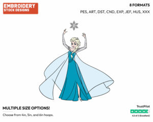Elsa Doing Magic - Disney's Frozen - Embroidery Design in 3 sizes & 8 formats