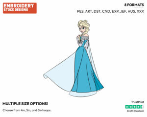 Elsa Posing - Disney's Frozen - Embroidery Design in 3 sizes & 8 formats